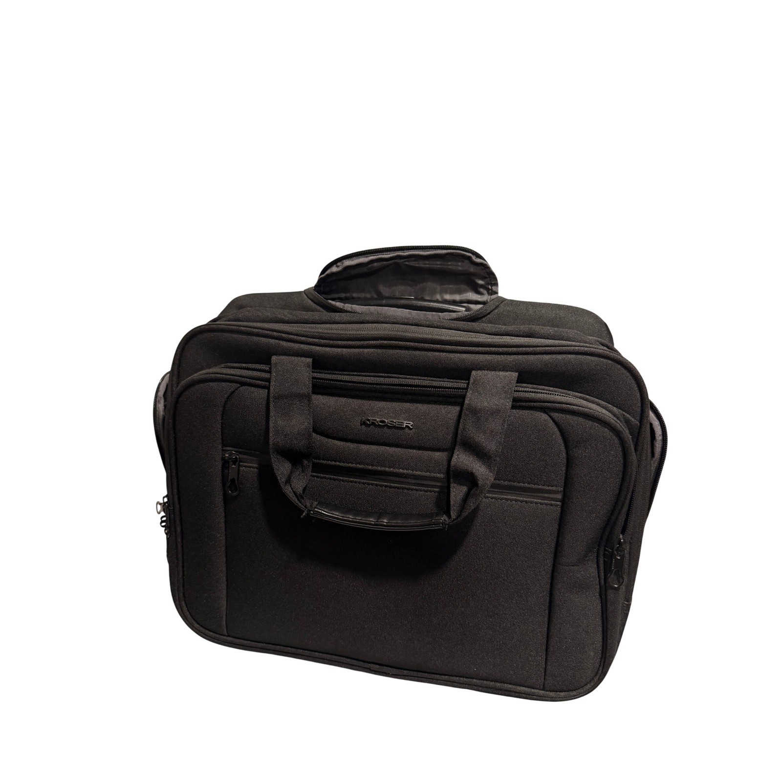 KROSER 17.3 Inch Rolling Laptop Briefcase Black Water Repellent Business Bag