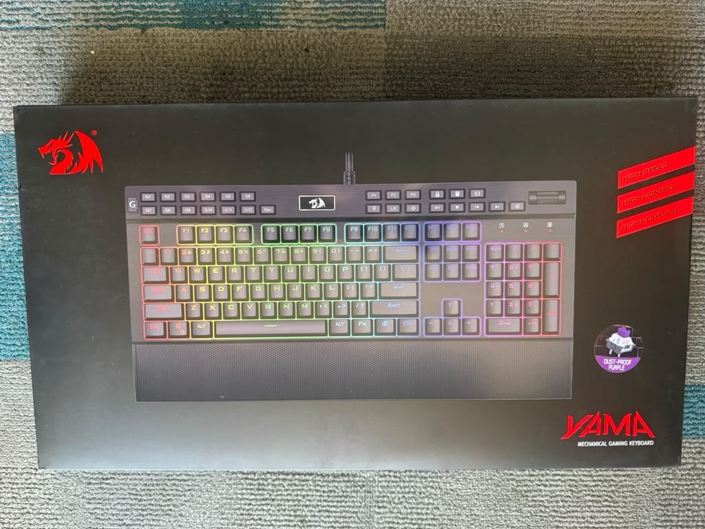 Redragon K550 Mechanical Gaming Keyboard RGB Wired Purple Switches Black NEW