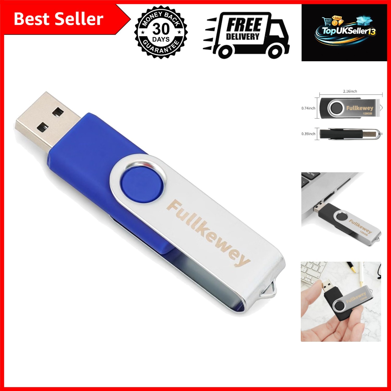16G/32G/64G/128G Flash Drive, Thumb Drive 2.0, High Speed Memory Stick, USB D...