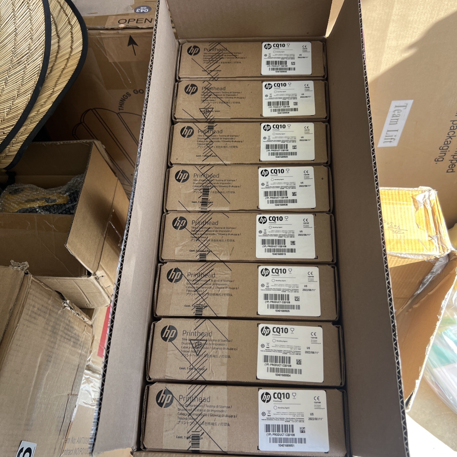 Box Of 8 HP CQ10 Printhead For HP Press Bonding Agent CQ010B Lot Genuine HP