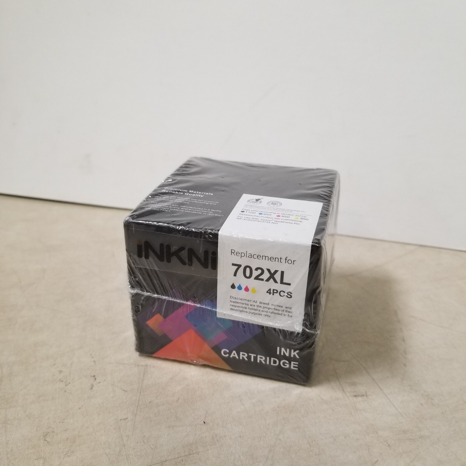 Inkni Replacement For 702XL 4pcs Ink Cartridge WF3720-3730/3733