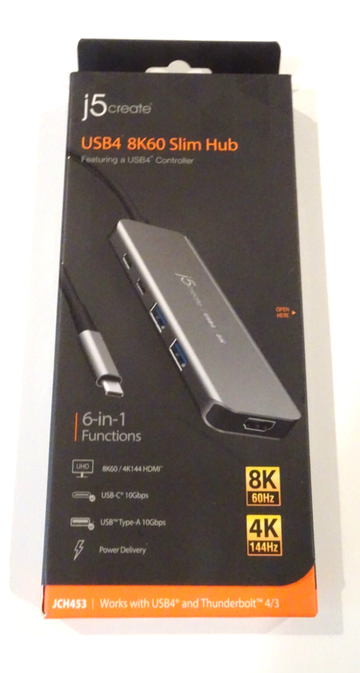 J5create JCH453 USB4 8K50 Multi-Port 6 in 1 Slim Hub "BRAND NEW"
