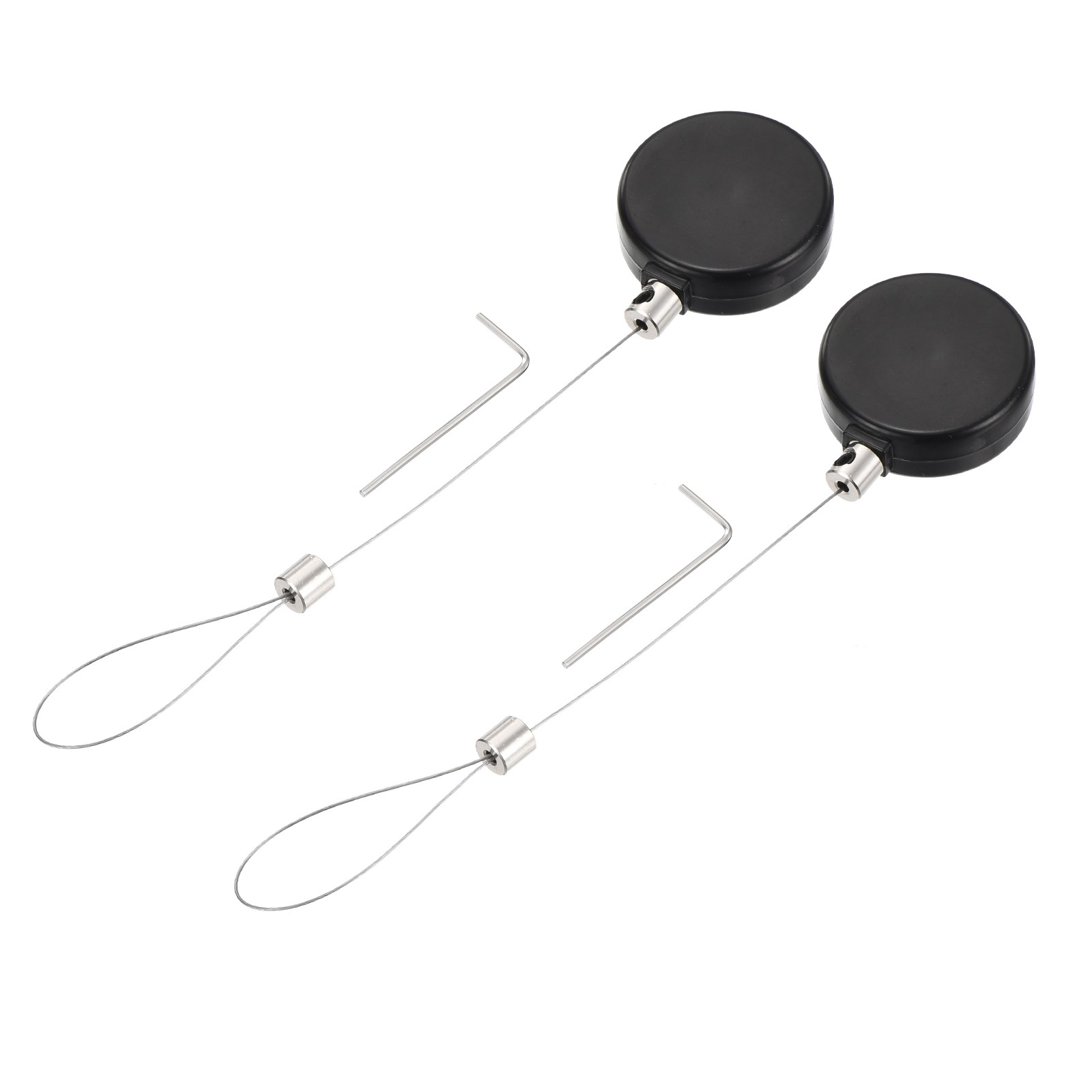 1.8ft Retractable Cable Security Lock w/ Latch Wrench Black 2 Pack