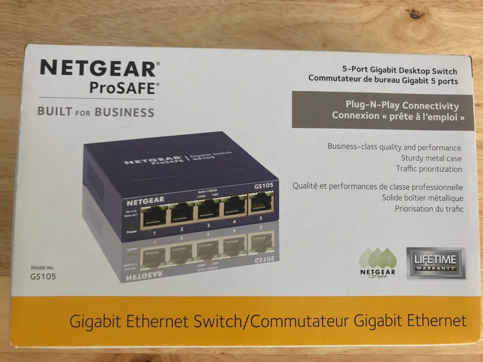 NETGEAR ProSafe GS105 5-port Gigabit Desktop Switch Open Box Never Used