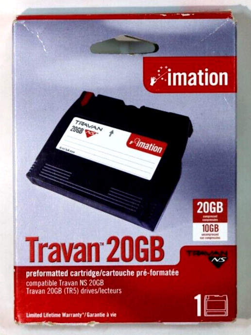 Imation 20GB/10GB Travan TR-5 NS Data Tape Cartridge NS20 New Sealed
