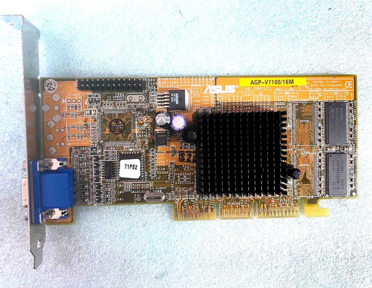 * SALE * VINTAGE ASUS AGP-V7100/16M NVIDIA GEFORCE2 AGP 16 MB VGA CARD MXB6