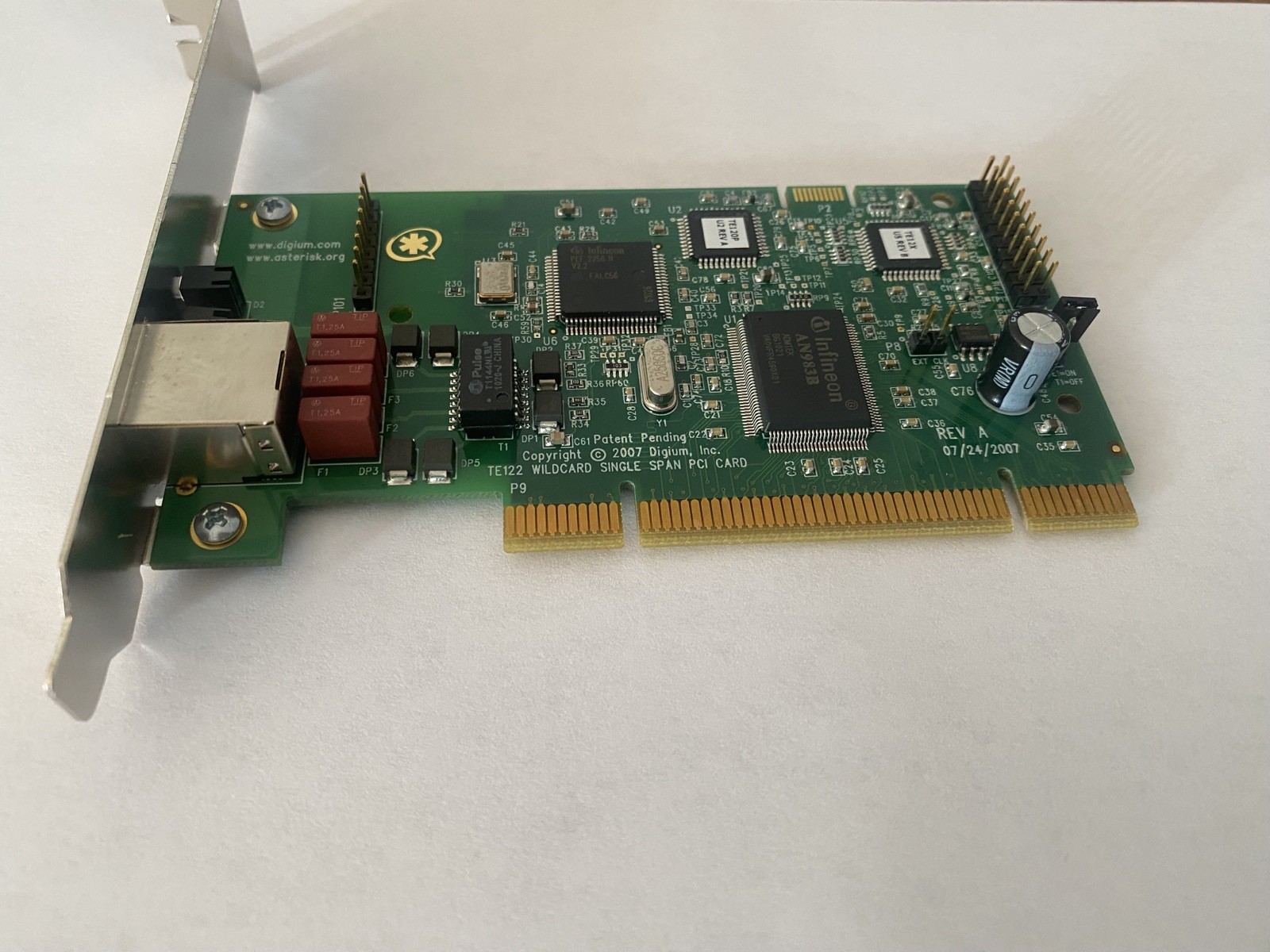 DIGIUM WILDCARD TE122 5TE122LF-A SINGLE SPAN PCI+ECHO MODULE TE122LF TE122P