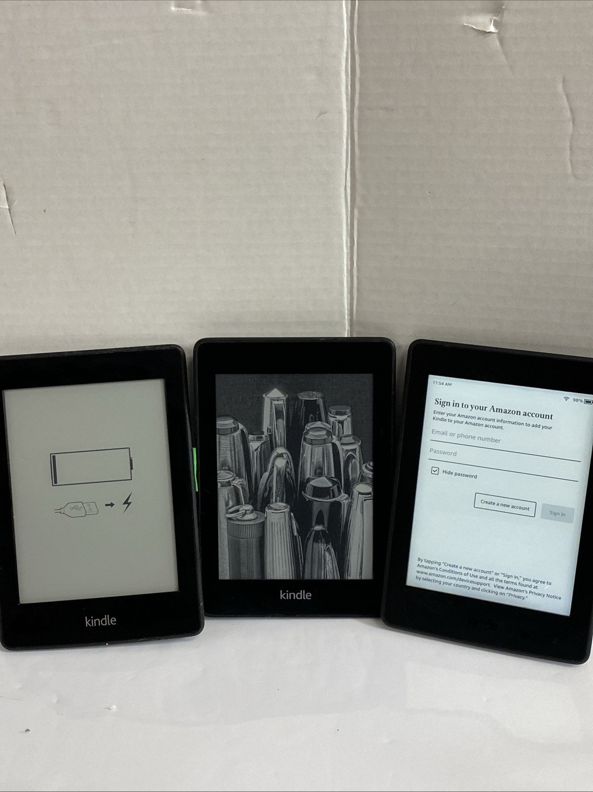 Lot 3 Amazon Kindle Paperwhite 5th & 6 Generation 6" 2GB, Black Tested