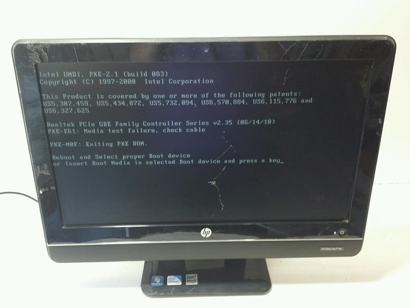 HP OMNI PRO110 Computer  AIO DVD+RW No Hard Drive. No power supply (rough)