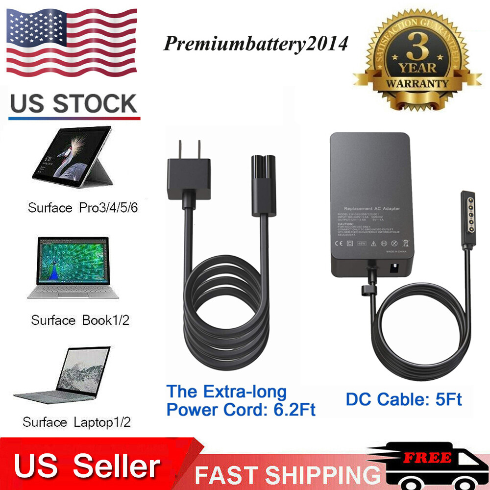 AC Adapter Charger 48W 12V 3.6A 1536 For Microsoft Surface Pro 1 /Pro 2 1601