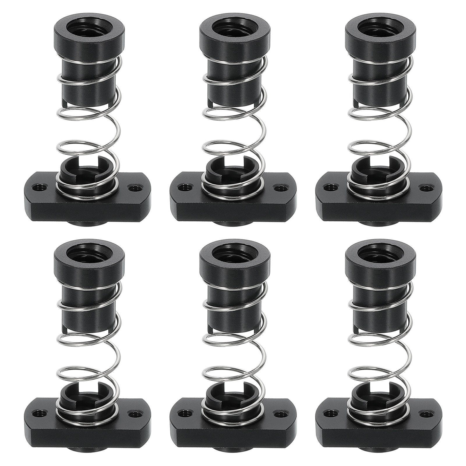 6Pcs Anti Backlash Spring Loaded Nut(2mm Pitch, 2 Start, 4mm Lead, 2-M3 Holes)