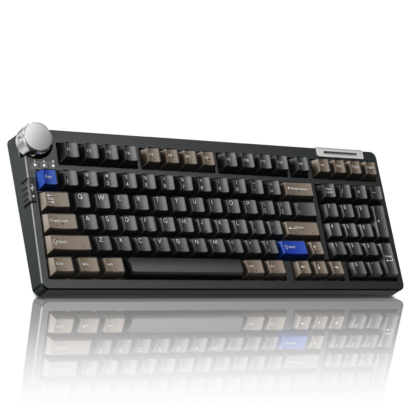 ZORNHER ZH980 Pro Wireless Mechanical Keyboard with Metal Knob,Full Size Thoc...