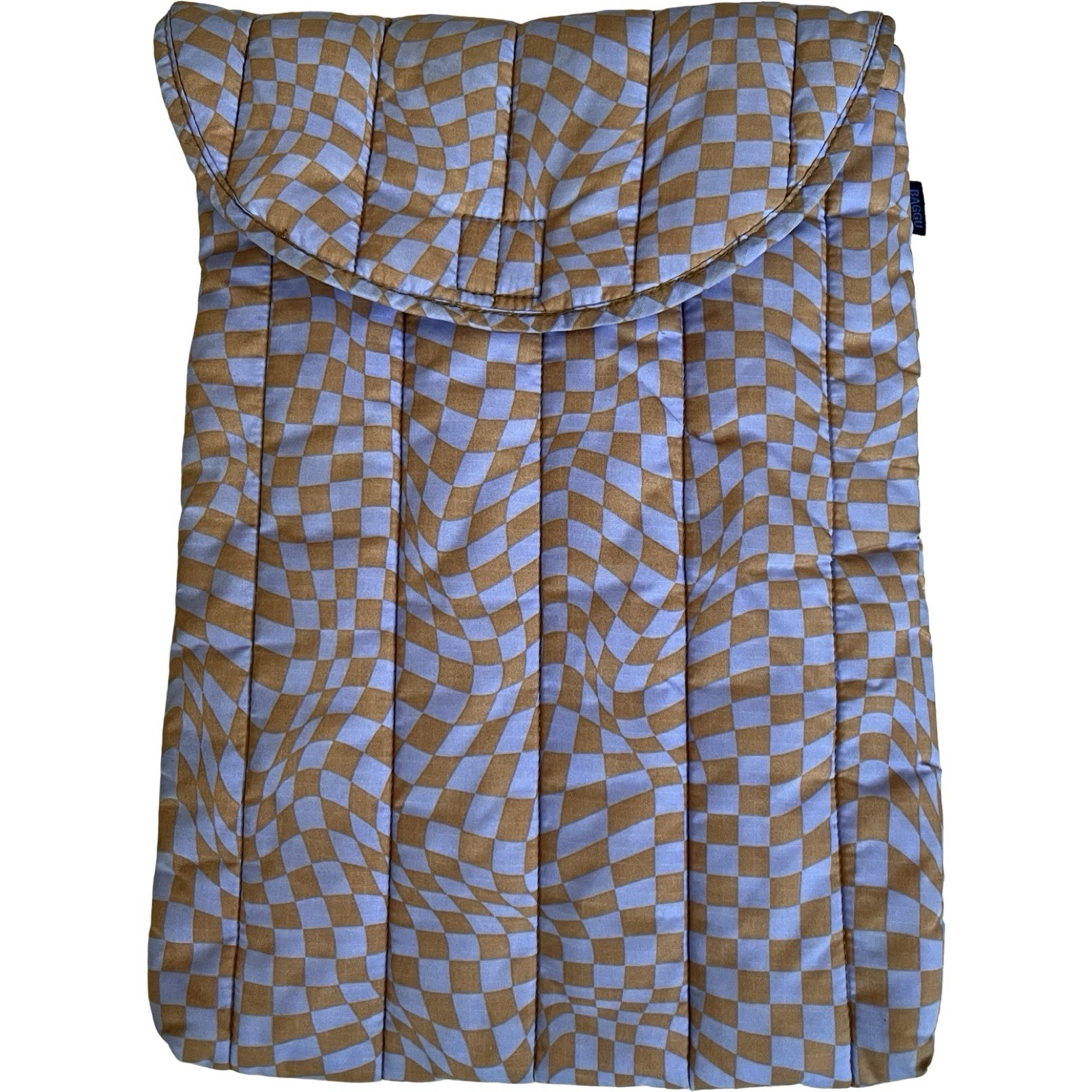BAGGU Puffy Laptop Sleeve Lavender Checker 14.5x10”