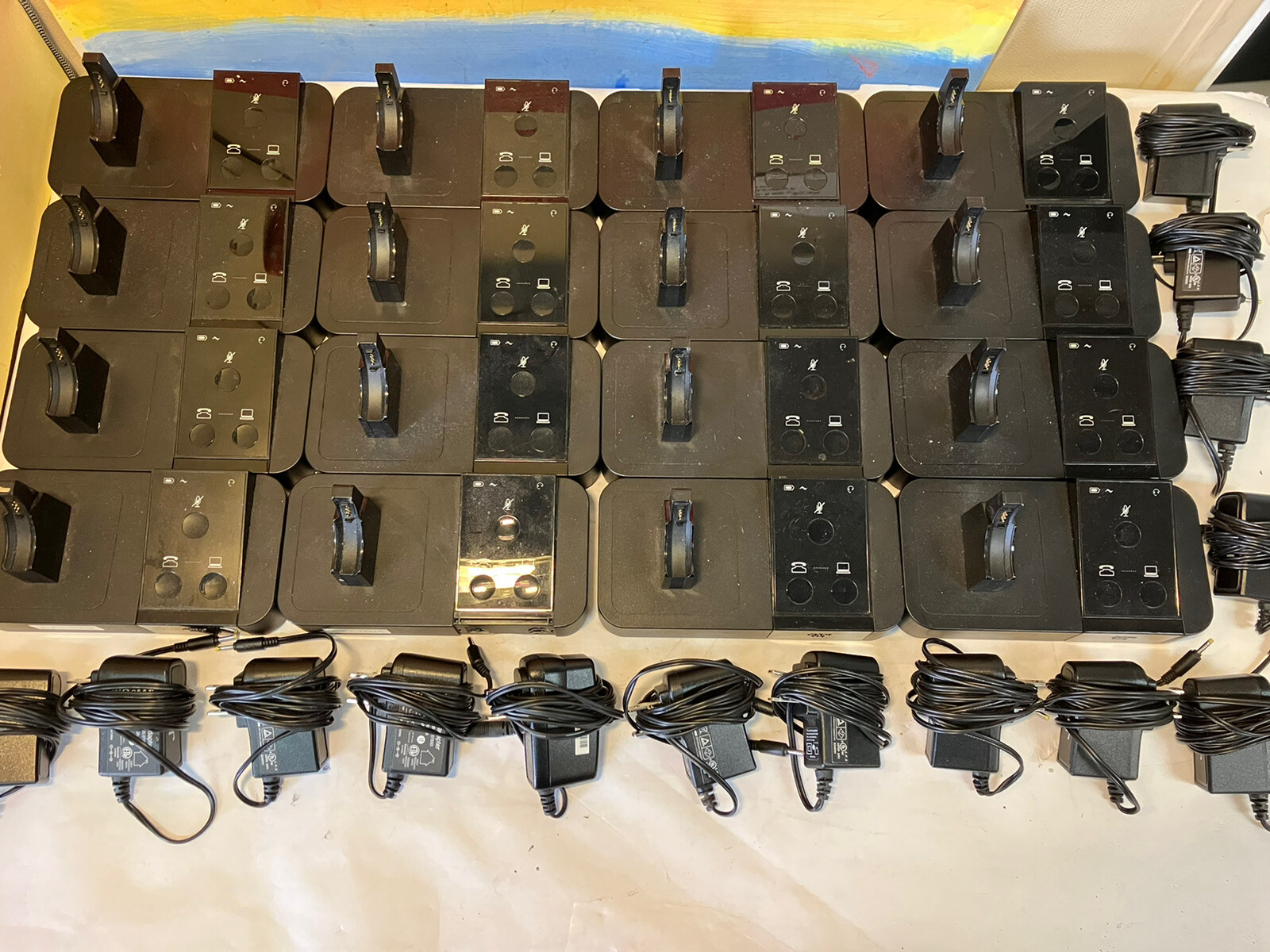 ~16x JABRA PRO 9400BS Wireless Headset Charging Base+4x Base Station+11x headset