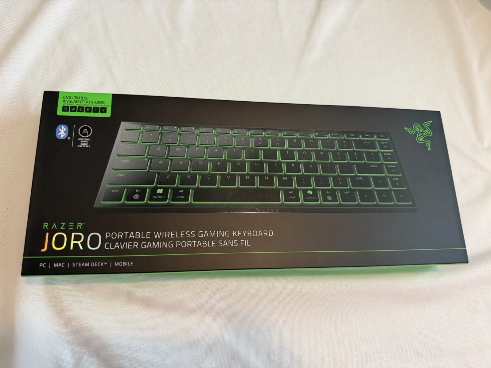 Razer Joro Ultra Portable Wireless Gaming Keyboard Black 75% Chroma RGB Bluetoot