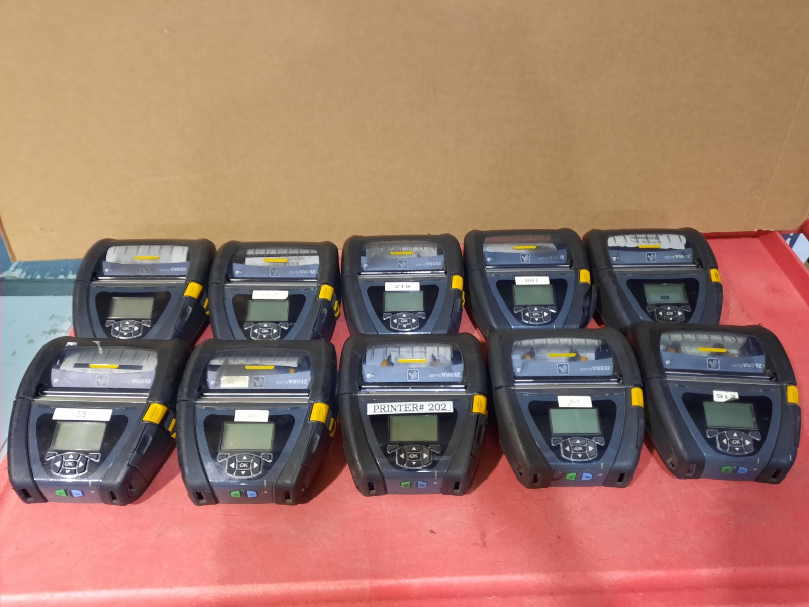Lot Of 10 Zebra QLN420 Mobile Label Printers  All Powers On Read Des FOR PARTS