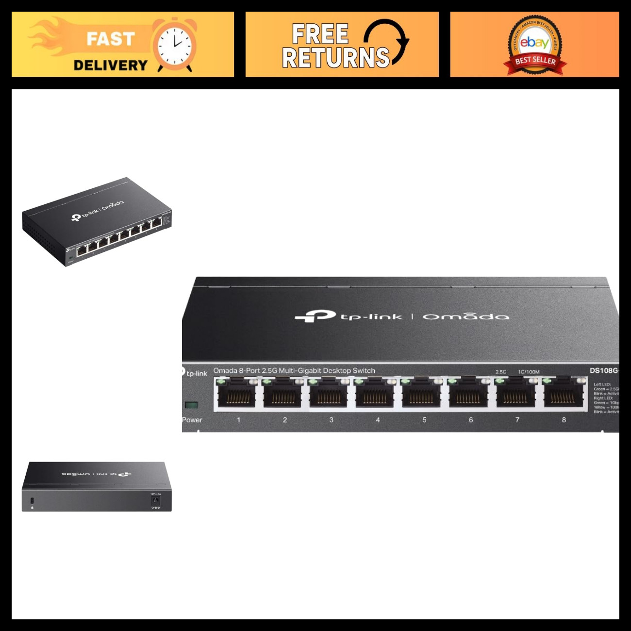 8-Port 2.5G Multi-Gigabit Unmanaged Network Switch - High-Speed Ethernet Hub