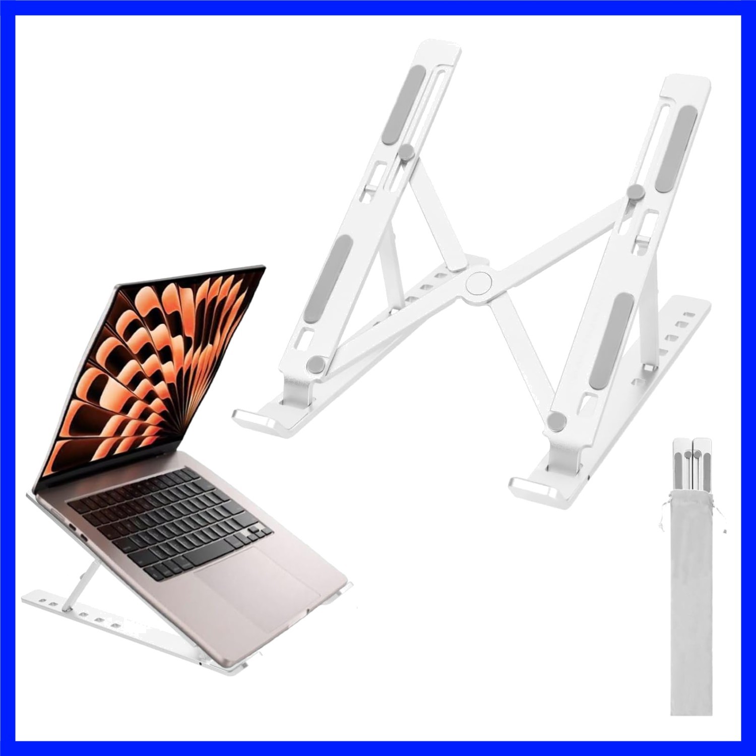 Ergonomic and Foldable Laptop Stand for Desk, Adjustable Riser, Fits All Lapt...