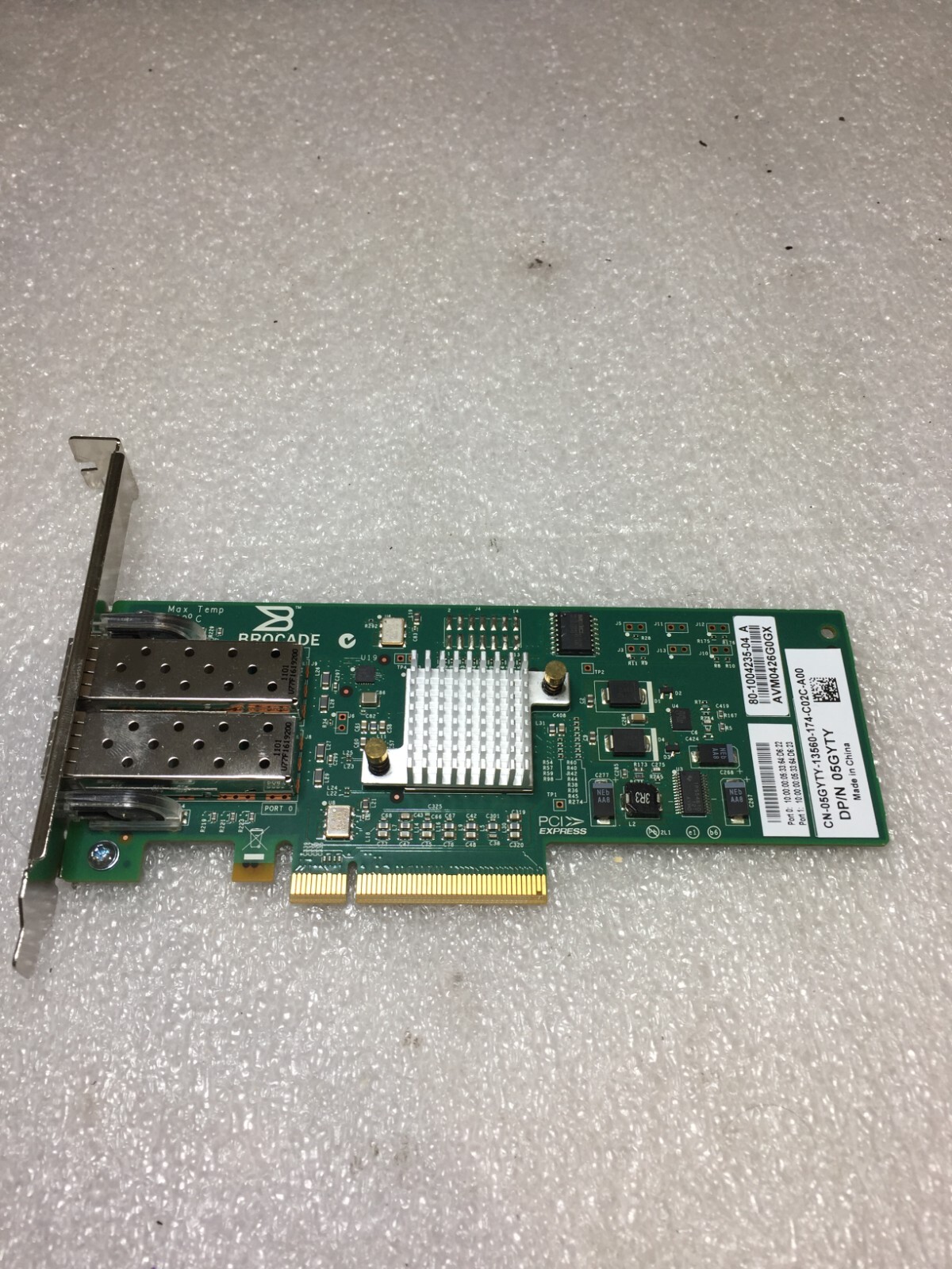 Dell Brocade 8 Gb/s 2-Port PCIe 2.0 x8 FIBRE CHANNEL 05GYTY BROCADE 825 FREE S/H