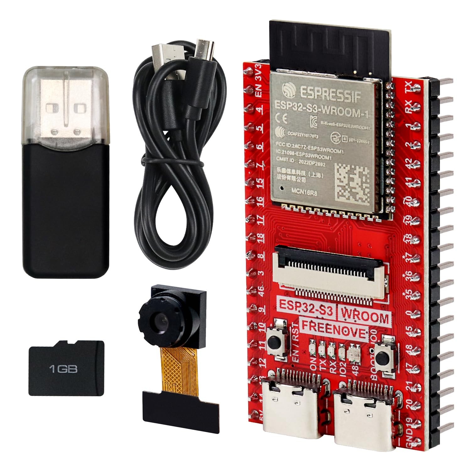 ESP32-S3 ESP32 S3 CAM Board (16 MB Flash), Dual-core 32-bit 240 MHz Microcont...