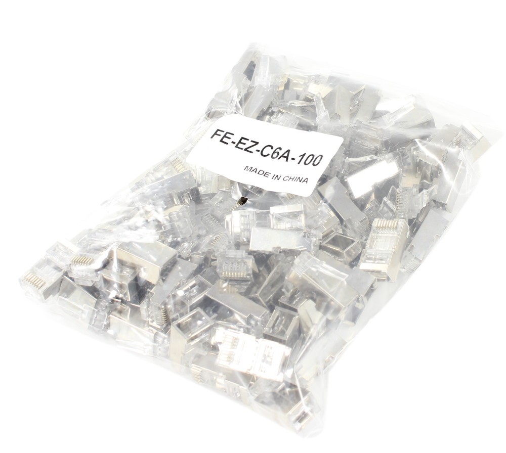 EZ-RJ45 Modular Plugs for CAT6A (Shielded) Wire  Pack of 100
