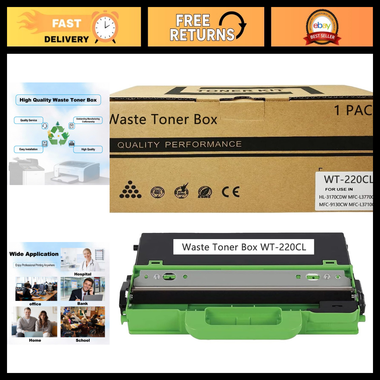 High Yield Waste Toner Box Compatible for Brother Printers - 50,000 Pages (1 Pac