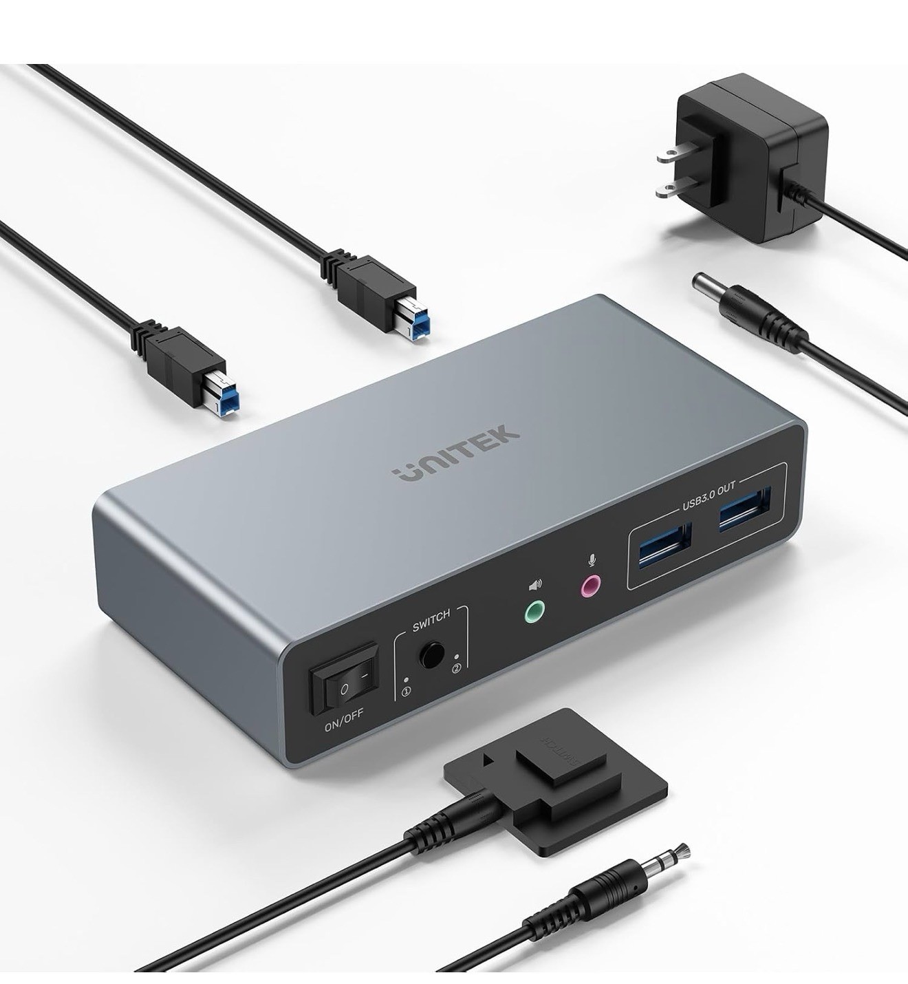 Unitek HDMI KVM Switch 2 Monitors 2 Computers 4K@60Hz USB 3.0 KVM Switches Sh...