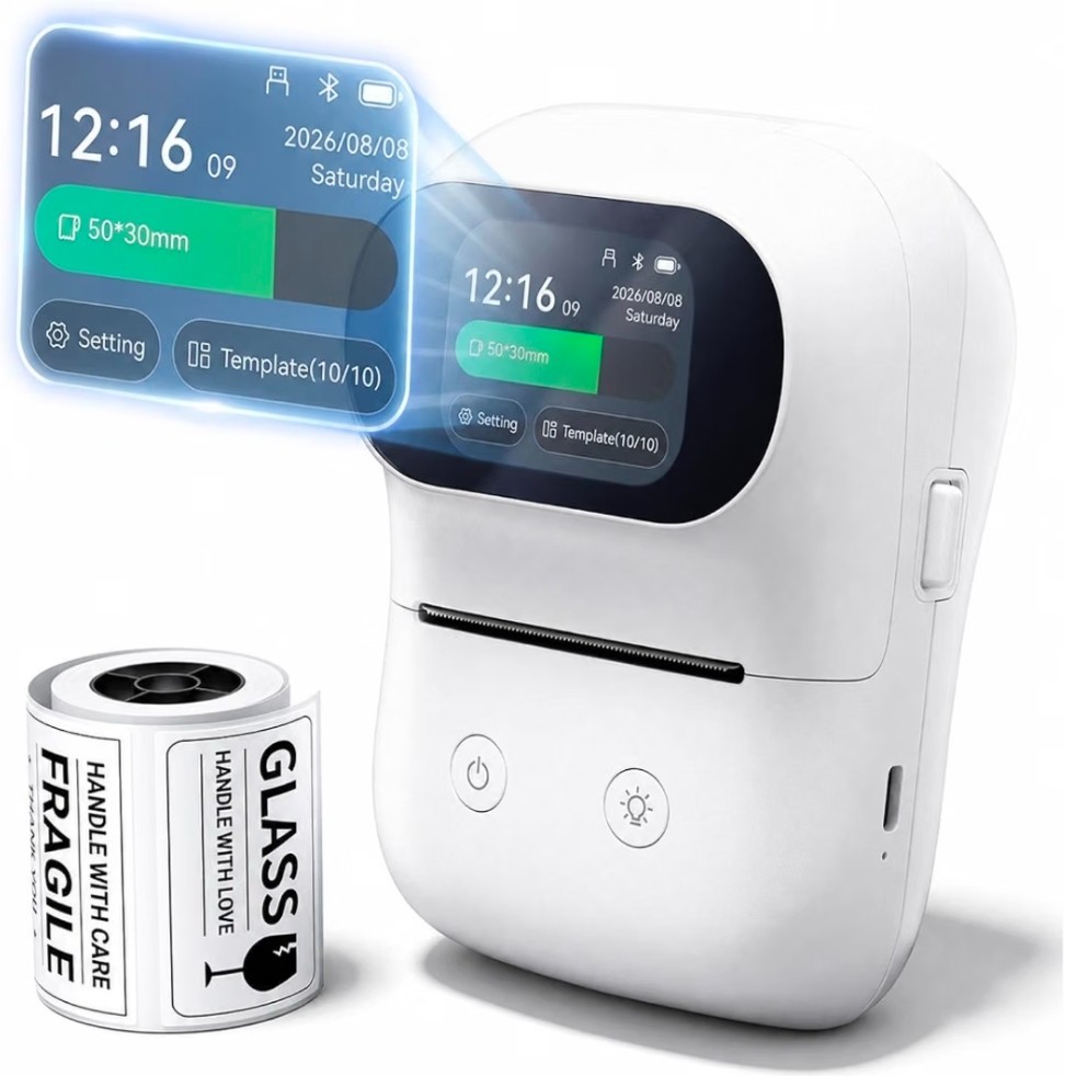 Phomemo M20Pro Thermal Label Maker 300DPI Touchscreen Bluetooth RFID Printer