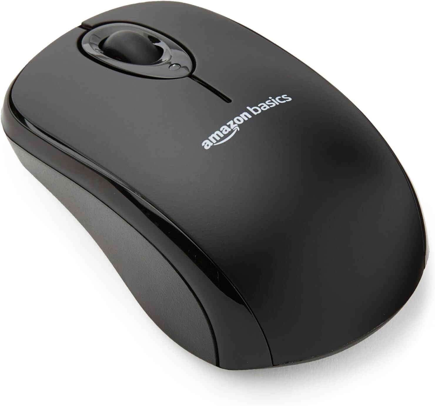 Amazon Basics 2.4GHz Wireless Mouse with USB Nano Receiver in Black (A326)