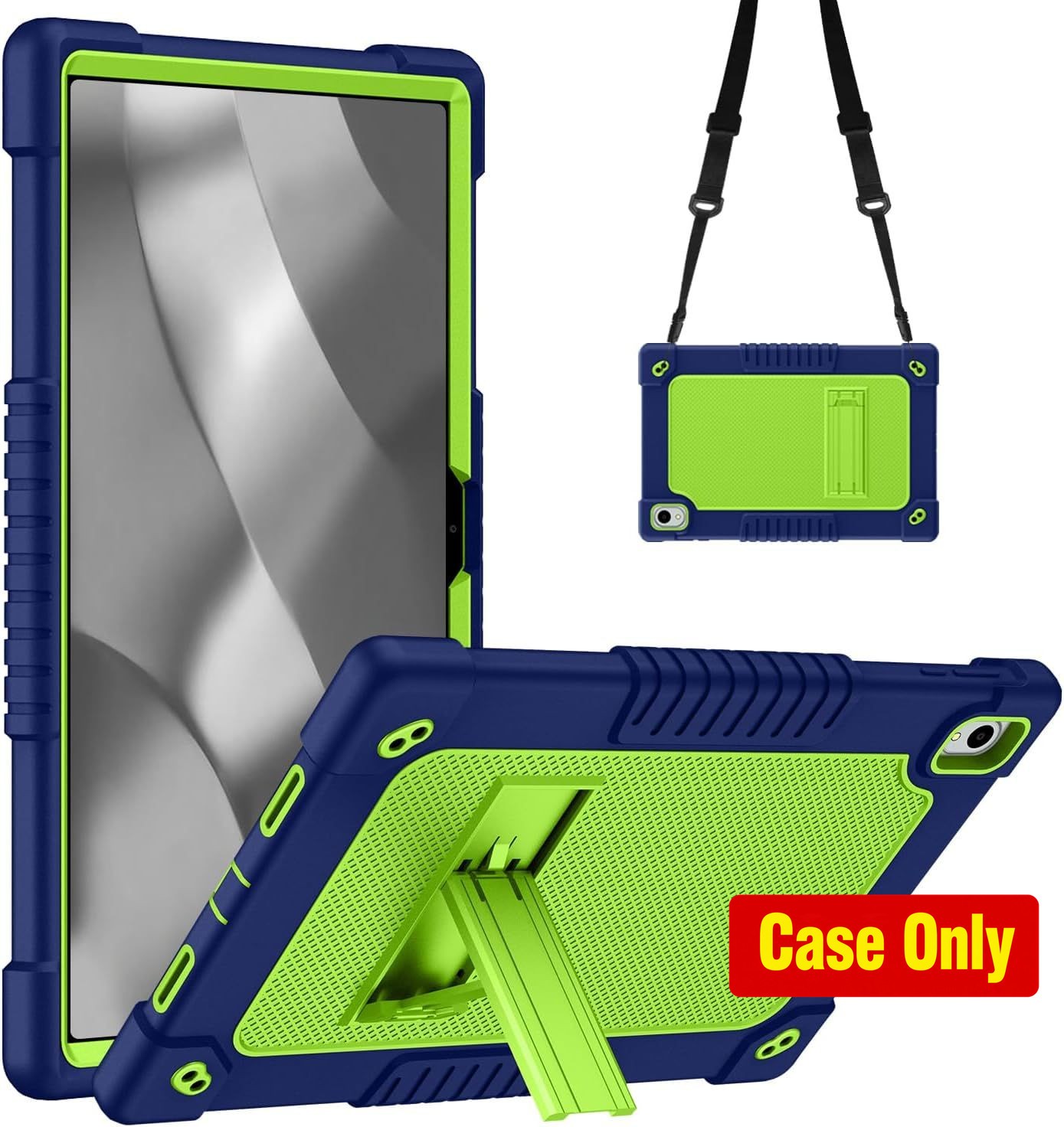Shockproof Case with Shoulder Strap for Onn 12.1" Pro Tablet 2024 Model, Navy/Gr