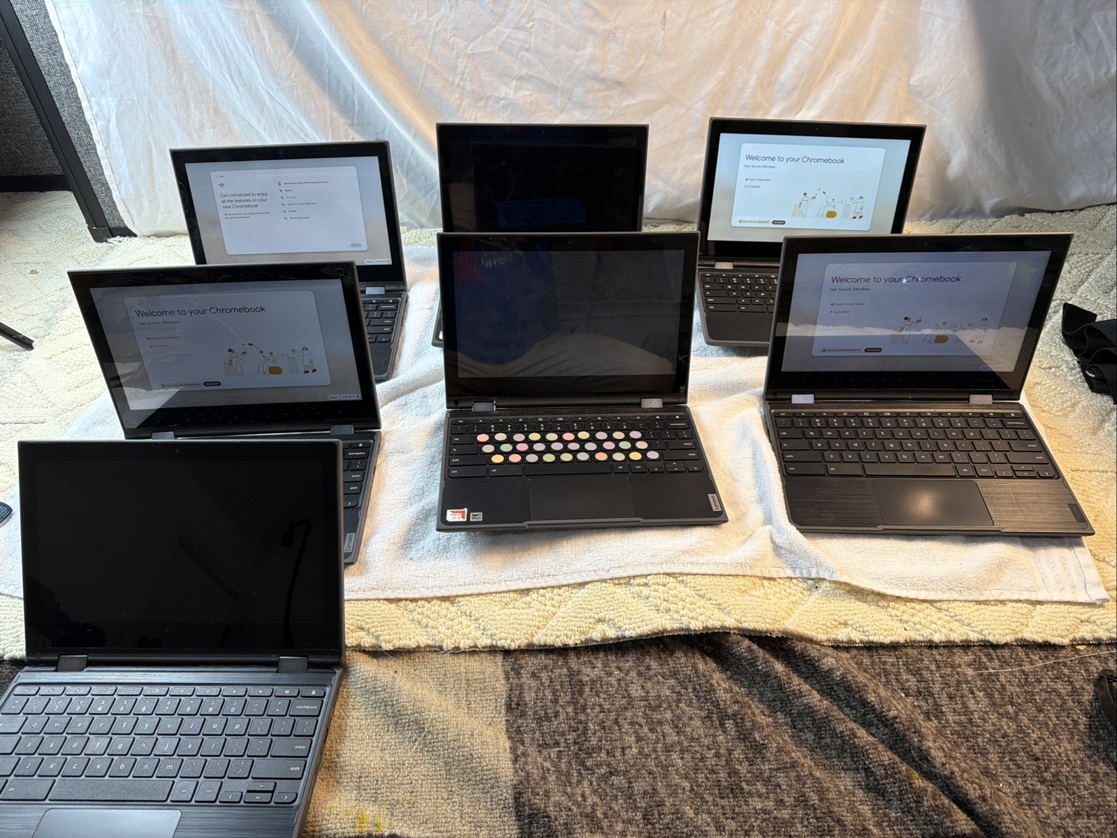 Lot Of 7-Lenovo 300e Chromebook 2nd Gen 11.6" Touch|4GB RAM| 32GB eMMC|cosmetic