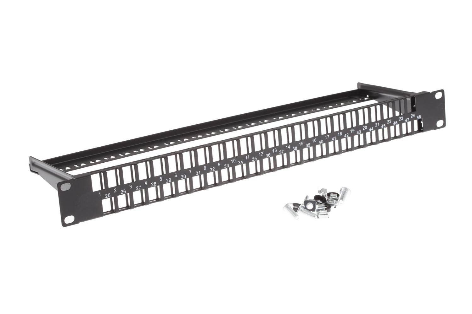 48 Port 1RU Rack Mount Keystone Panel