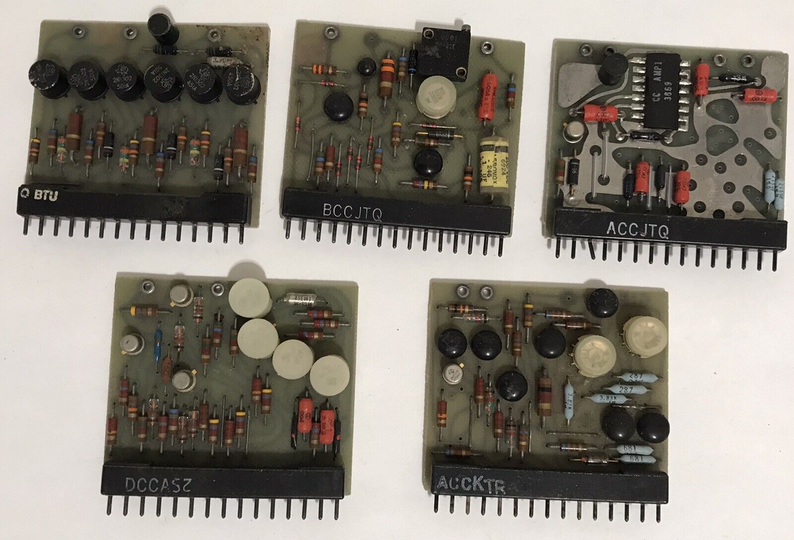 5 Lot Vintage Control Data CDC Computer Transistor Circuit Board Rare