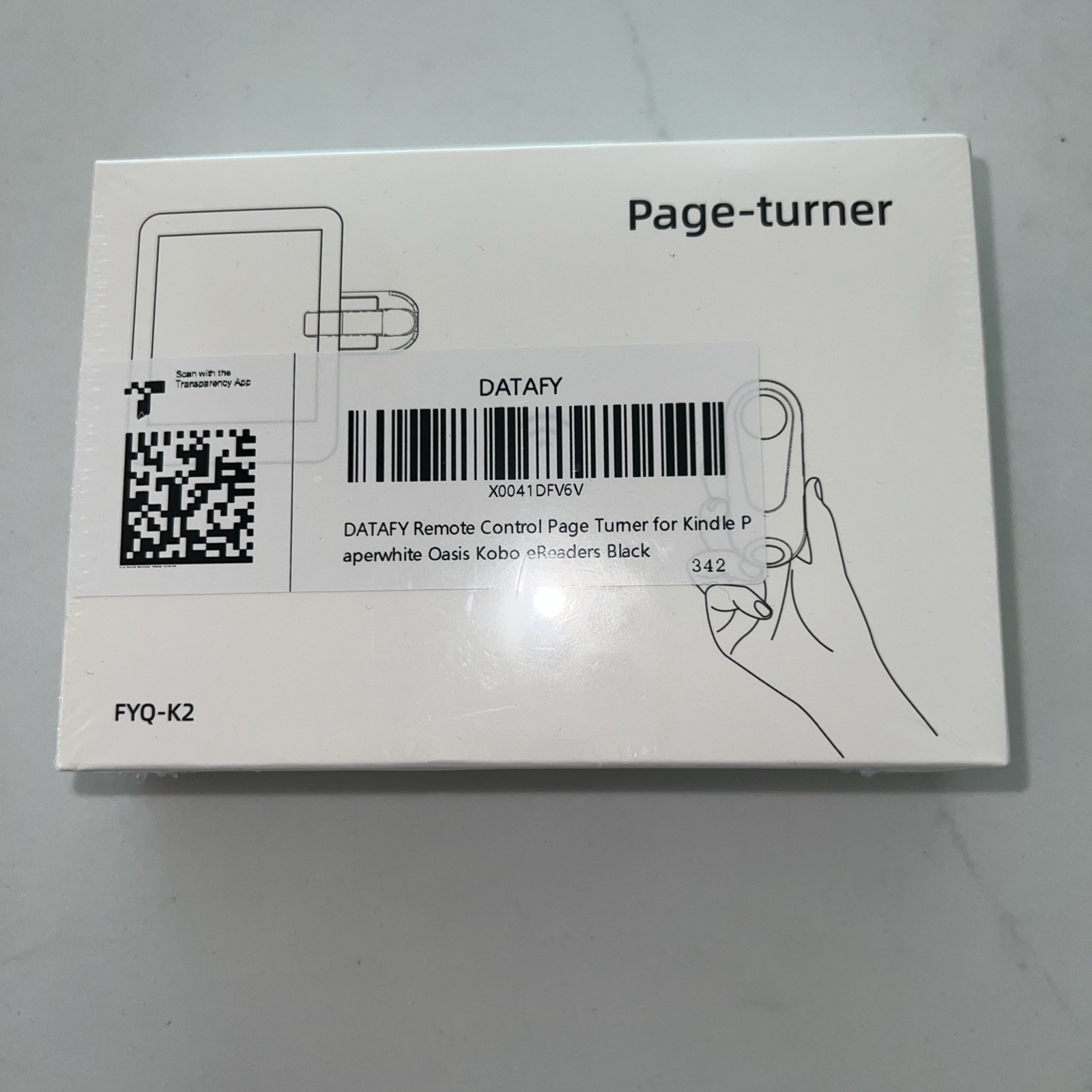 Kindle Remote Control Page Turner, Black, Model FYQ-K2, Kindle, Apple Compatible