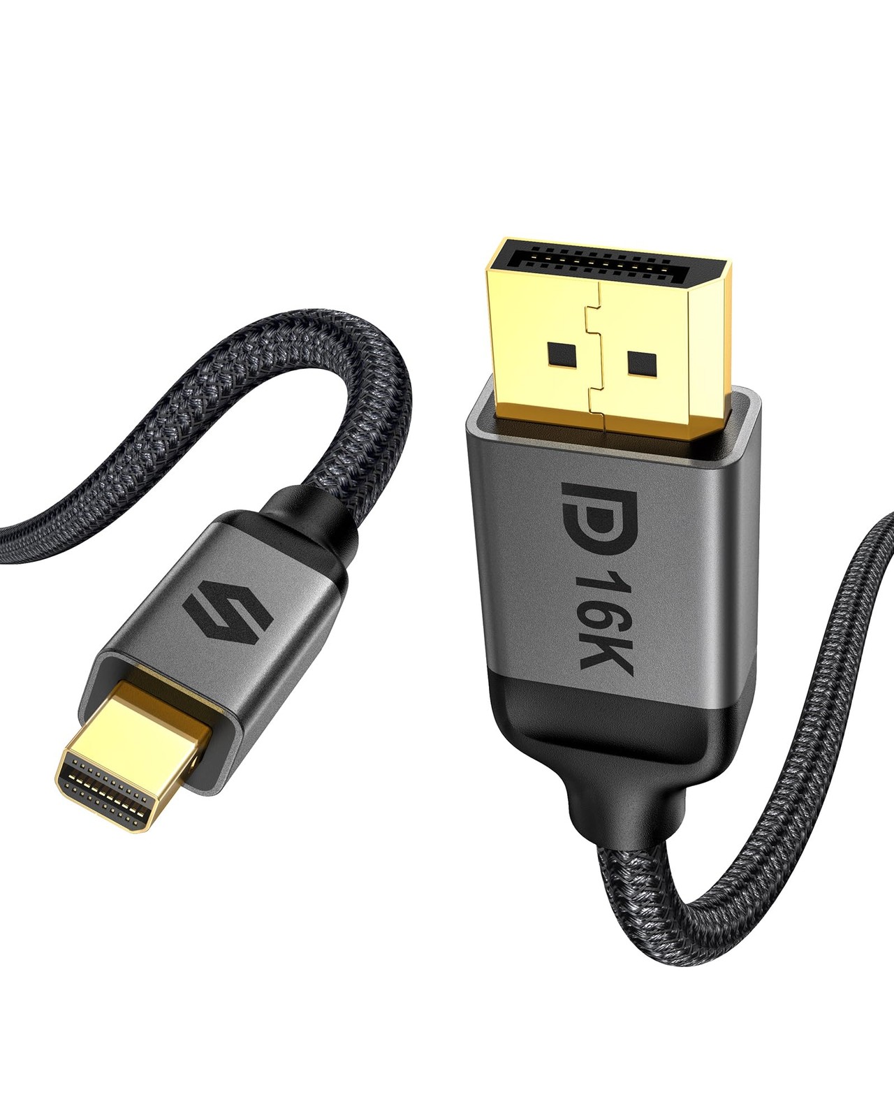 16K Mini DisplayPort to DisplayPort 2.1 Cable 16K@60Hz 8K@120Hz DP Cord 3.3FT