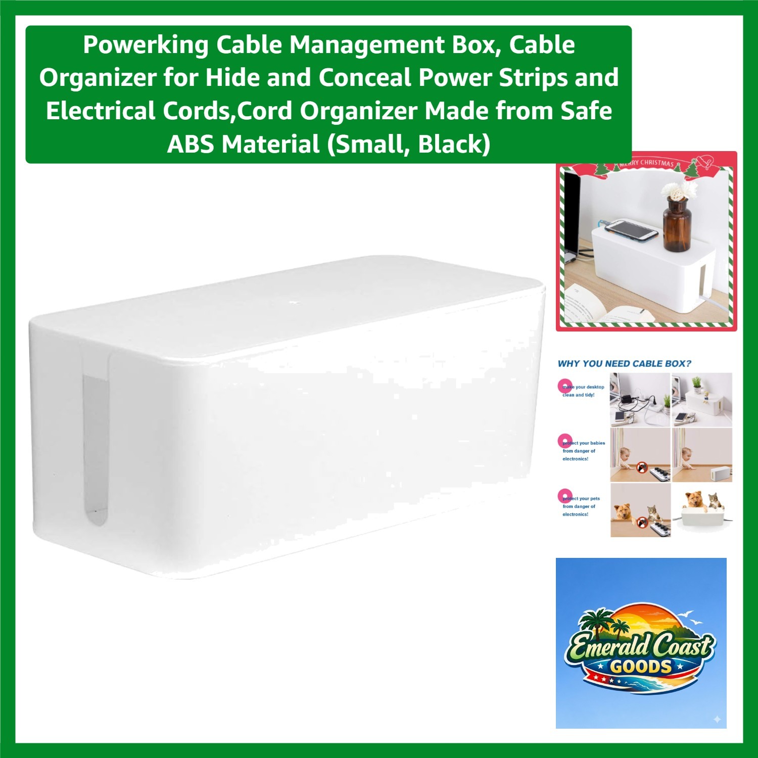 Space-Saving Cable Management Box with Dual Entry for Easy Use - Small Size