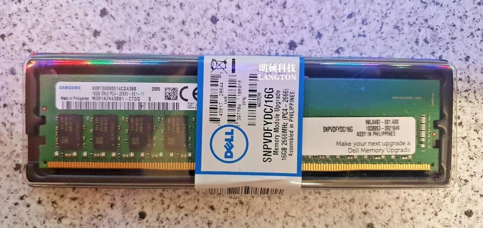SNPVDFYDC/16G AA335286 DELL 2RX8 16GB DDR4 PC4-2666V Unbuffered UDIMM ECC Memory