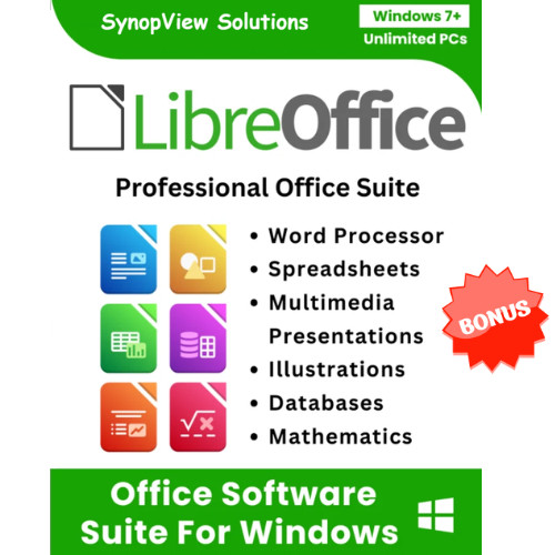 LibreOffice Software Suite 2026 for Windows on USB ~ With Bonus 2.2k Fonts