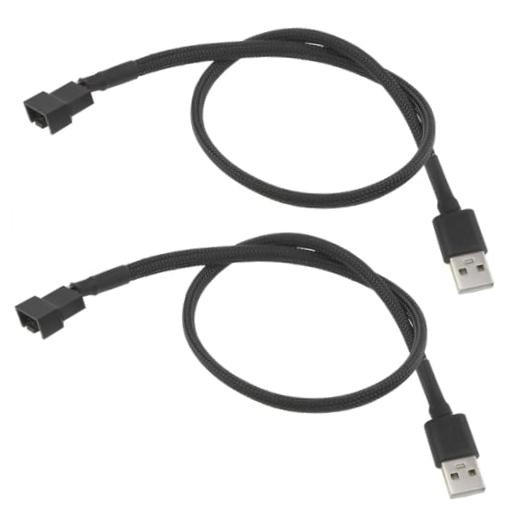 PIYNAYO 5V USB Fan Power Adapter Cable 19.6 inch (50cm) Black for 3-pin / 4