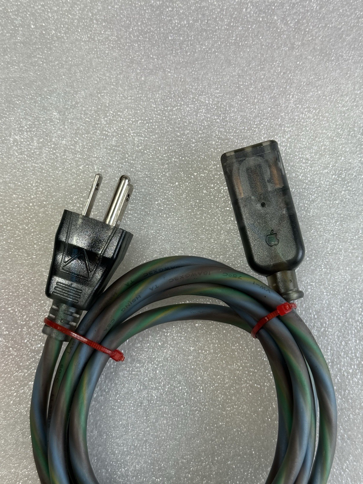 Vintage OEM Apple Macintosh Computer AC Power Cord, 7-1/2 FT