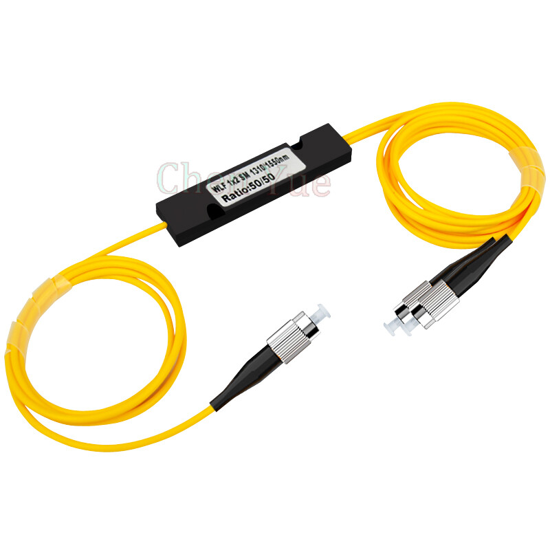 2pcs FTTH FC/UPC Singlemode Optical Fiber Coupler PLC 1/2 Fiber Optic Splitter