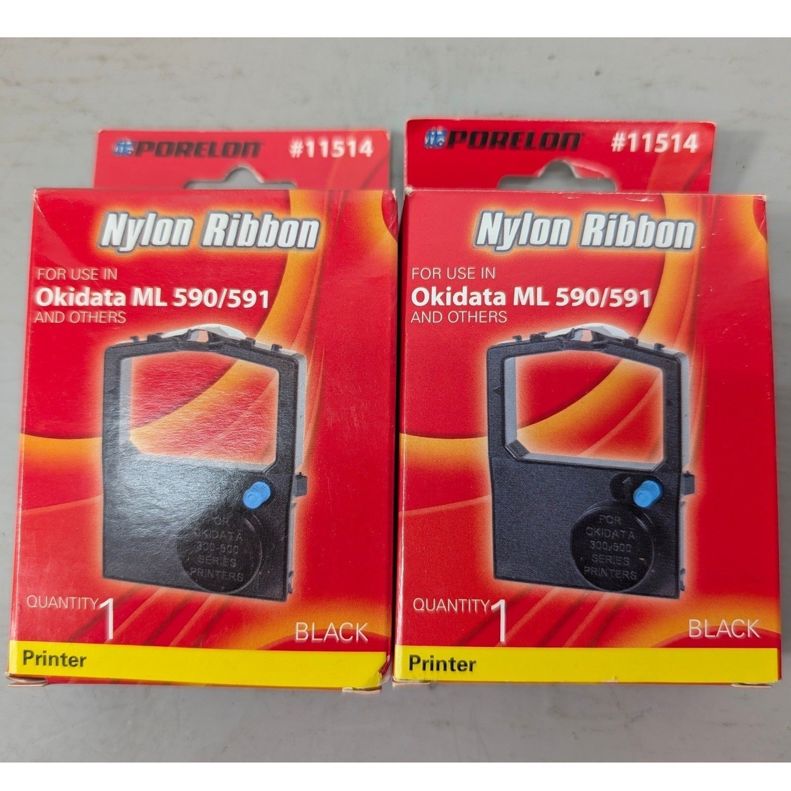 2 Pack Porelon 11514 Black Nylon Ribbon for Okidata ML 320 321 390 391 590 591