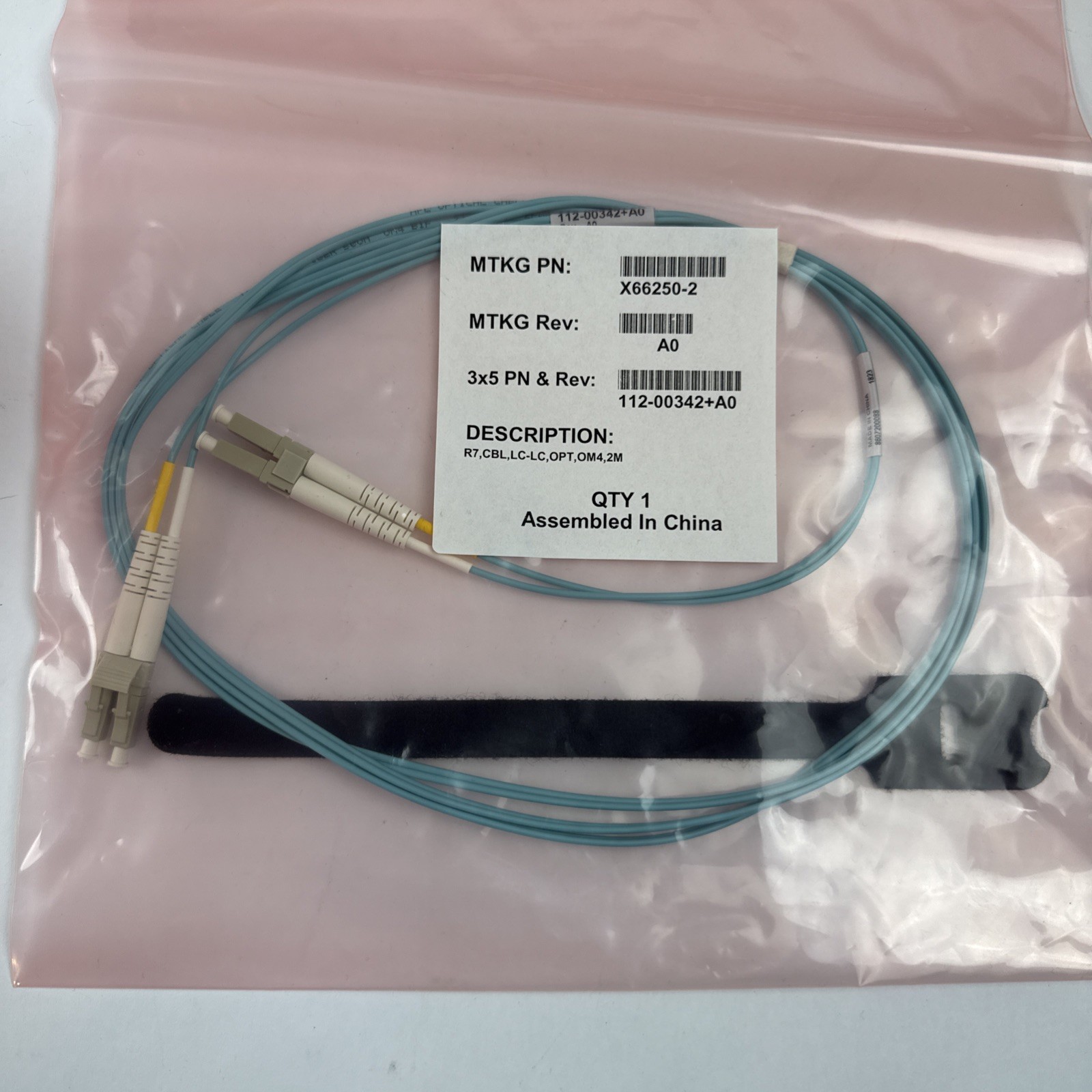 NetApp X66250-2 LC-LC OM4 Fiber Optic Cable 2m Aqua Multimode Patch Cable