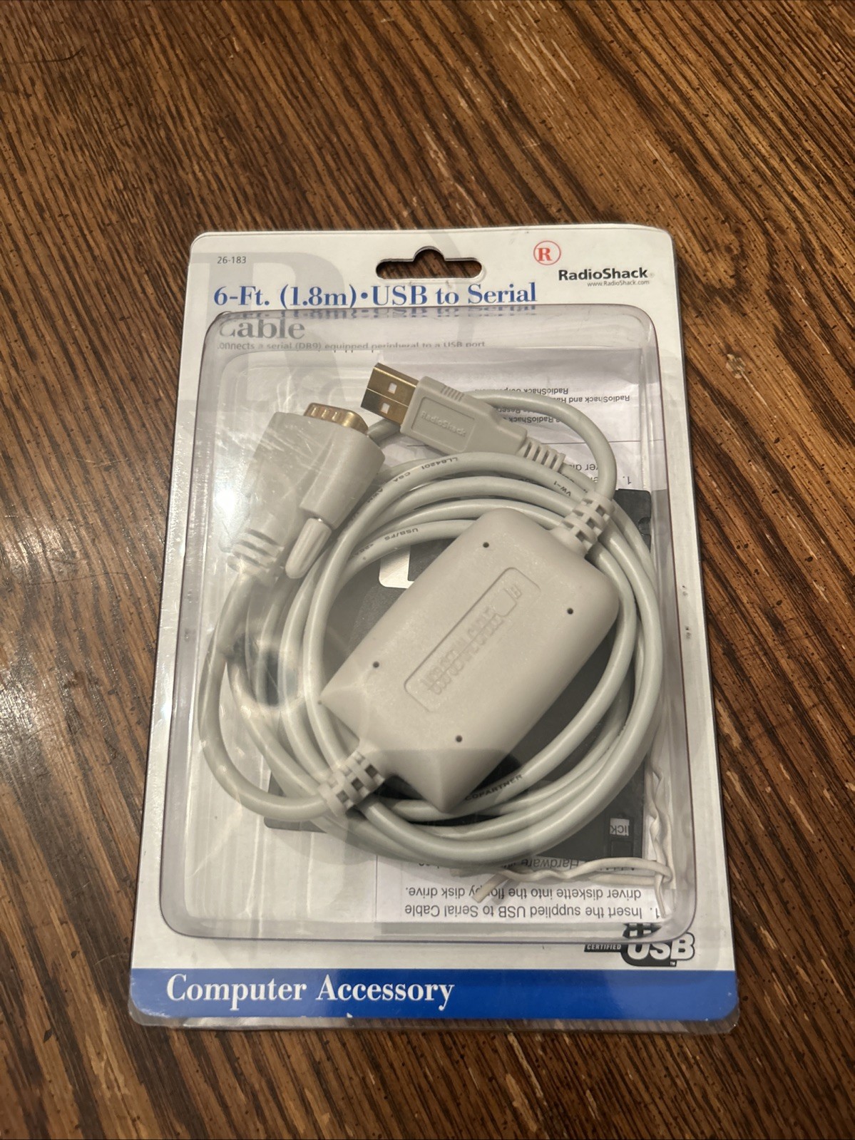 Radio Shack Gold Plated USB to Serial Connector, 6 Foot Cable NEW FAST SHIP READ