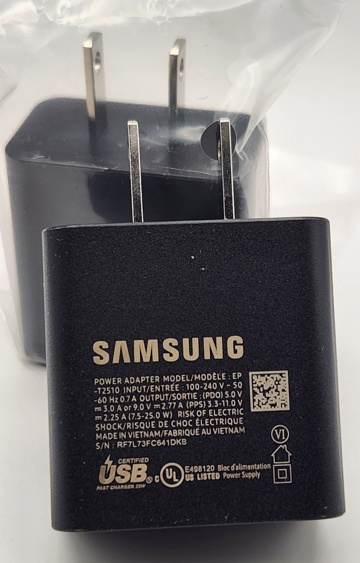 New Original Samsung 25W USB-C Super-Fast Charging Power-Wall Adapter: EP-T2510
