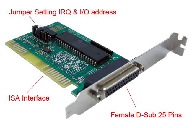 ISA LPT Parallel Port 8 bit DB25 Printer Card LJKMP101