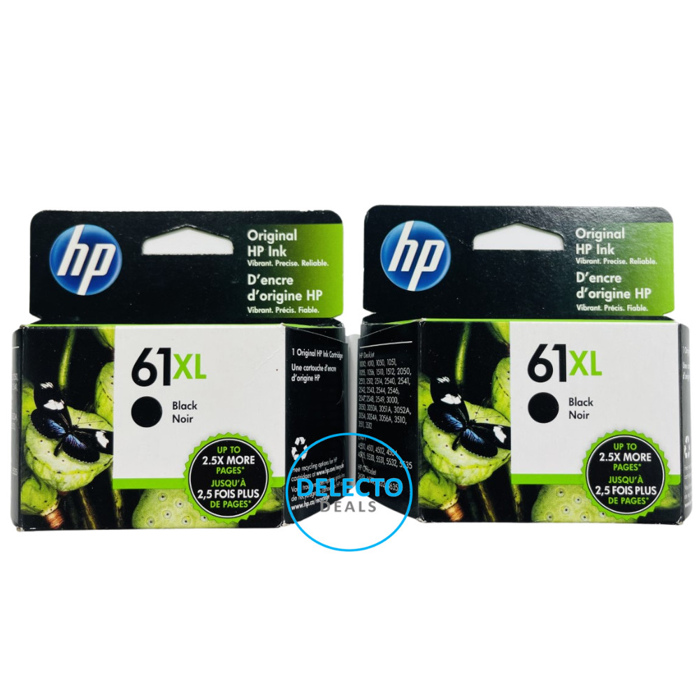 2-PACK GENUINE HP 61XL Black Ink CH563WN DESKJET 2540 2541 2544 SEALED BOXES