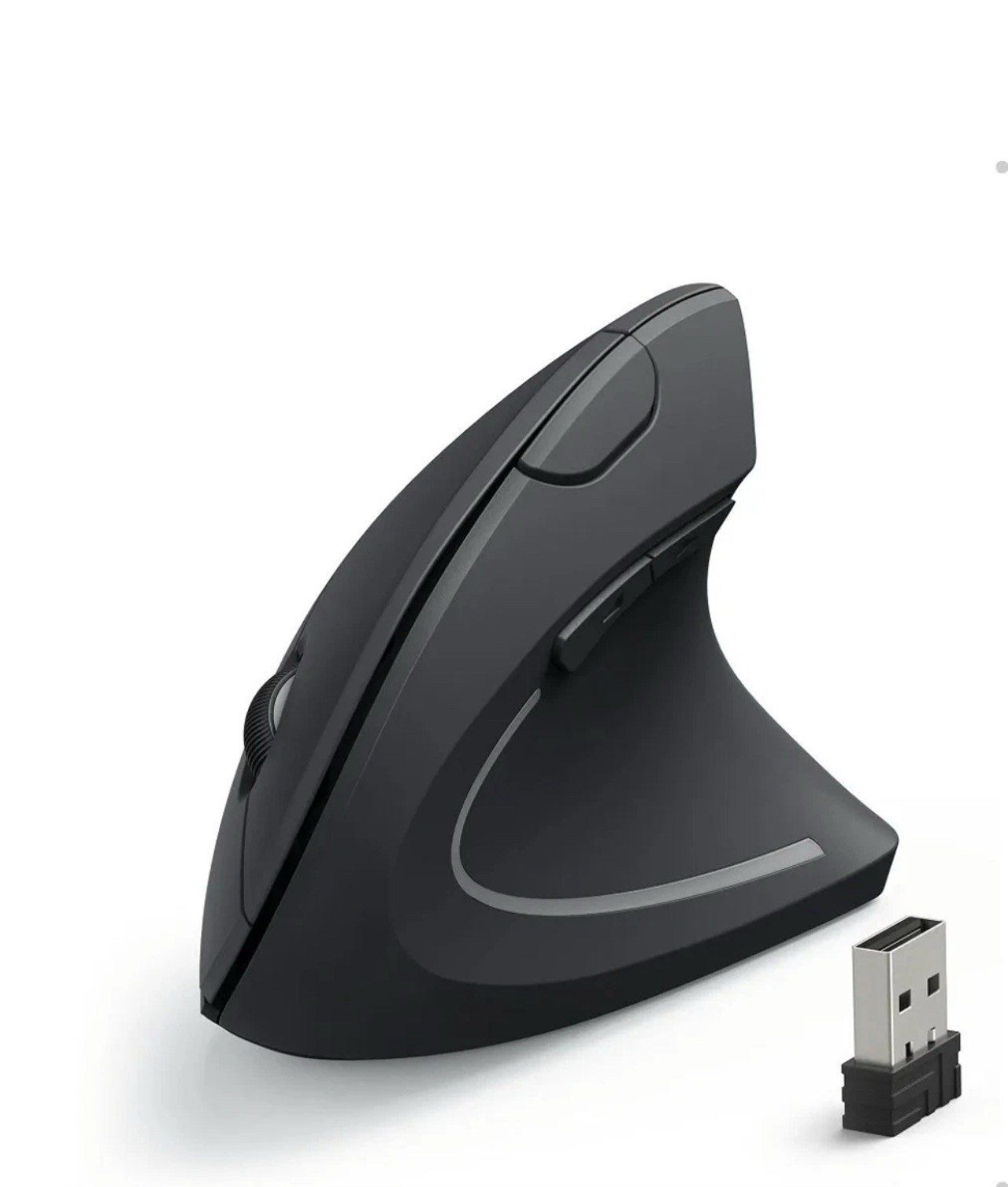 Anker 2.4G Wireless Ergonomic Mouse Right Hand Vertical Mouse USB Receiver Black