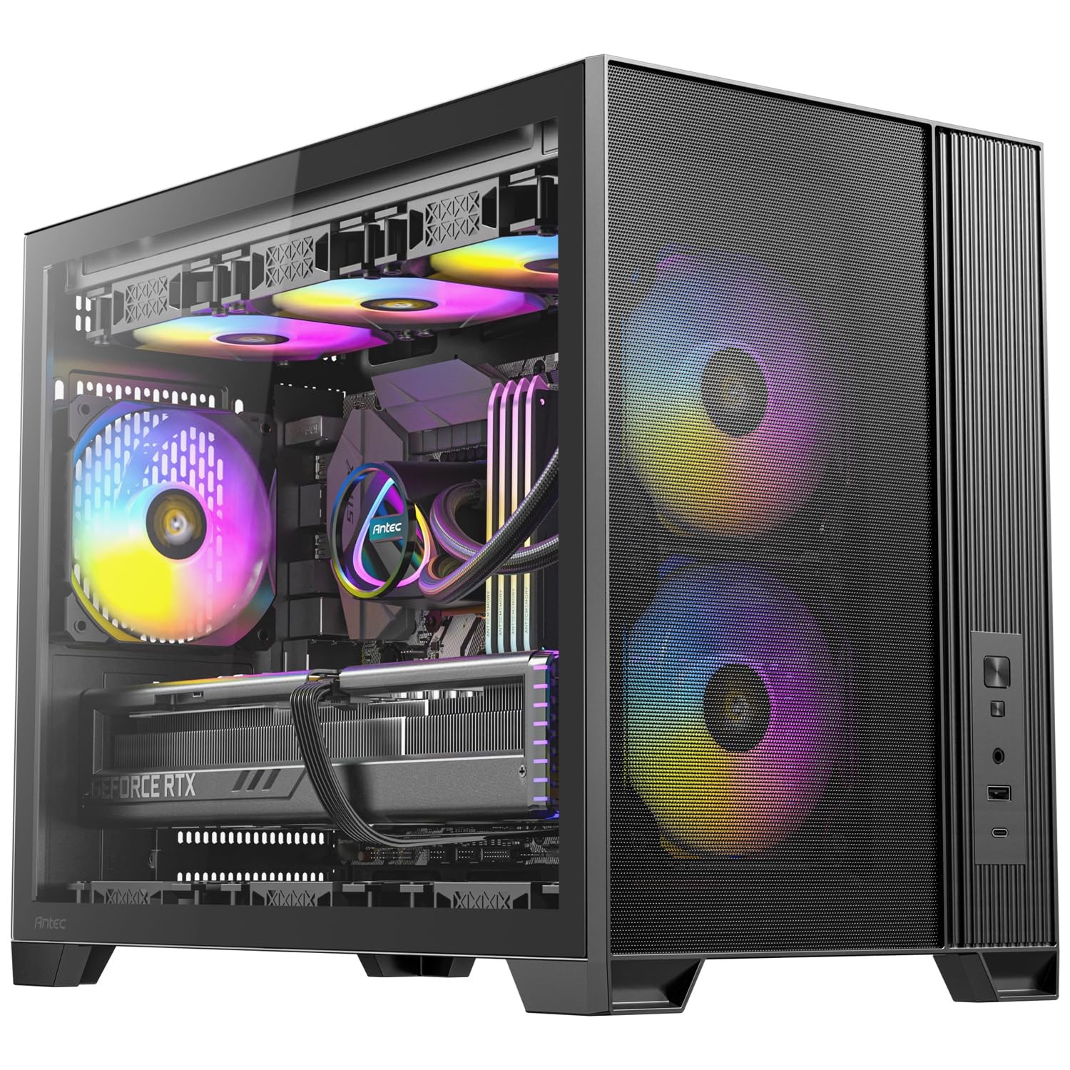 Flux M, 3 x 120 PWM ARGB,3 x 120 PWM Reverse Fans Included, Vertical Airflow Des