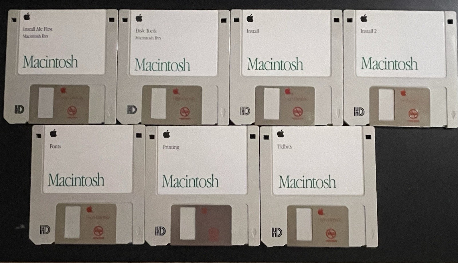 RARE Vintage 1992 Apple Macintosh IIvx System 7.1 Floppy Disk Set - 7 Disks